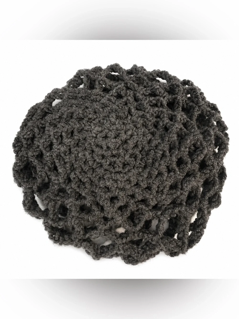 Y2K Grey Slouch Crochet Beanie